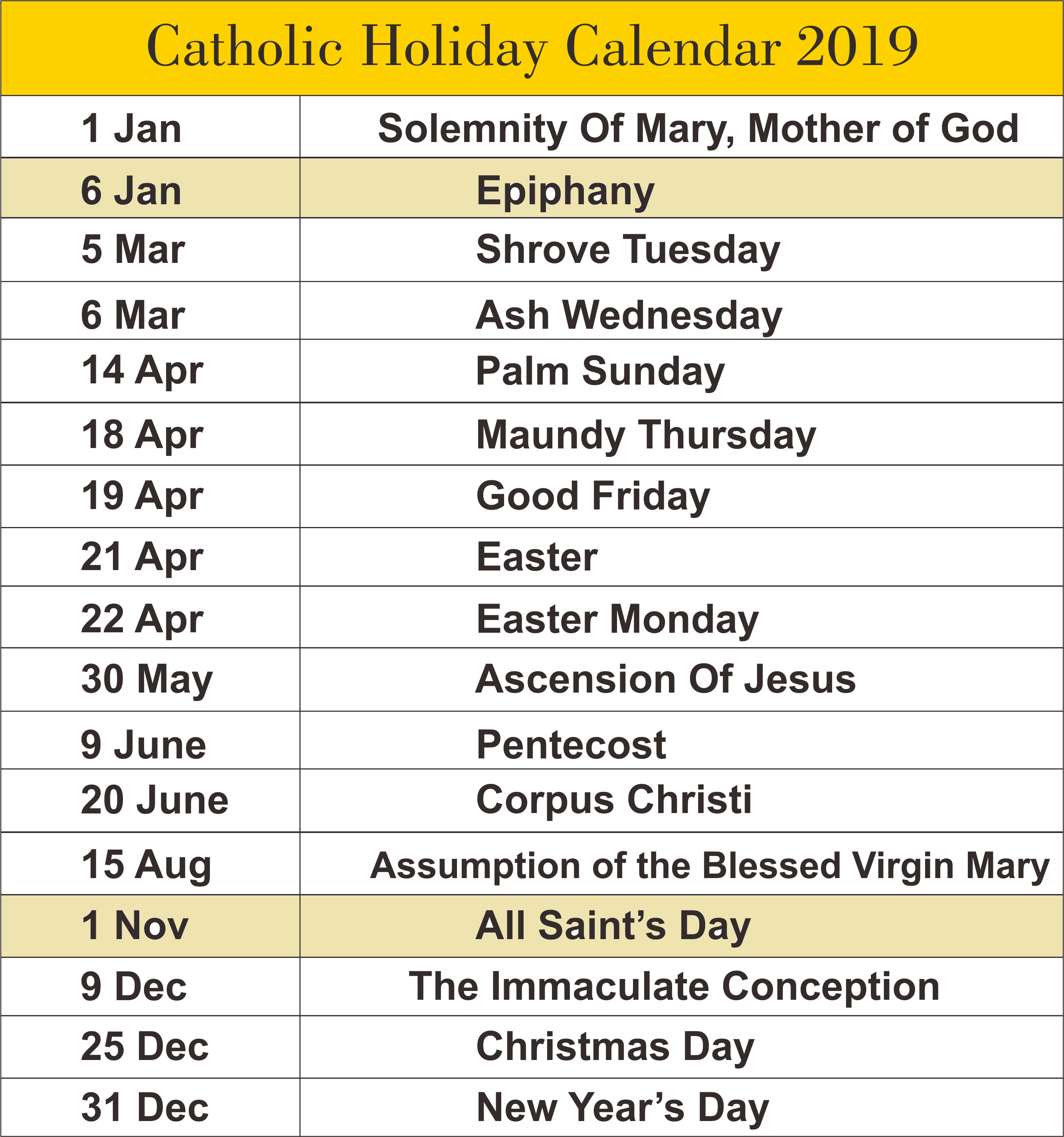 Catholic Calendar 2019 A4 | Calendar 2019 | Catholic Bible