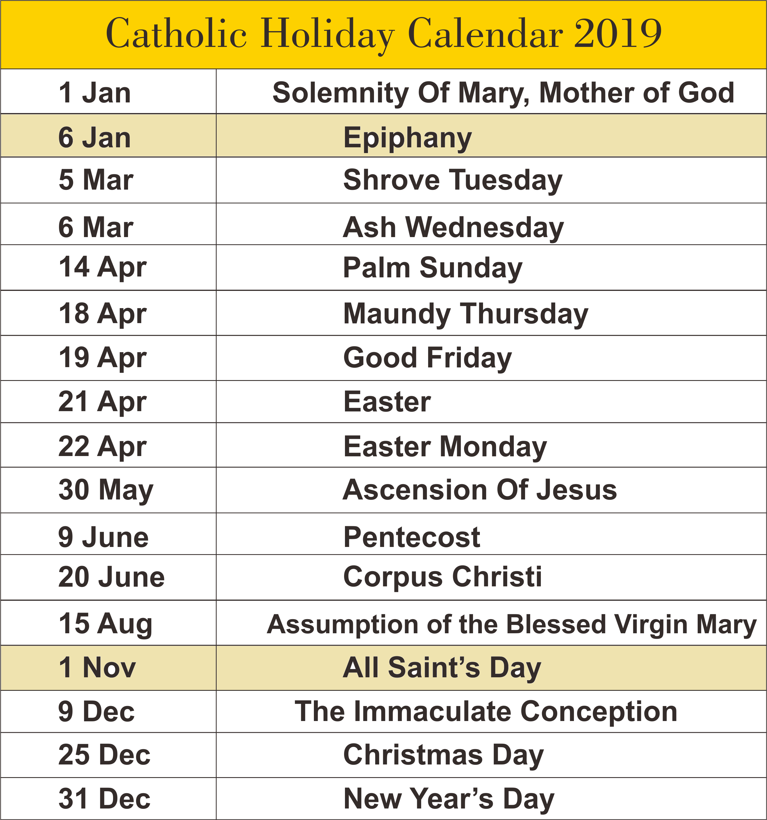 Calendar Of Catholic Holidays 2024 Joyan Cherilynn