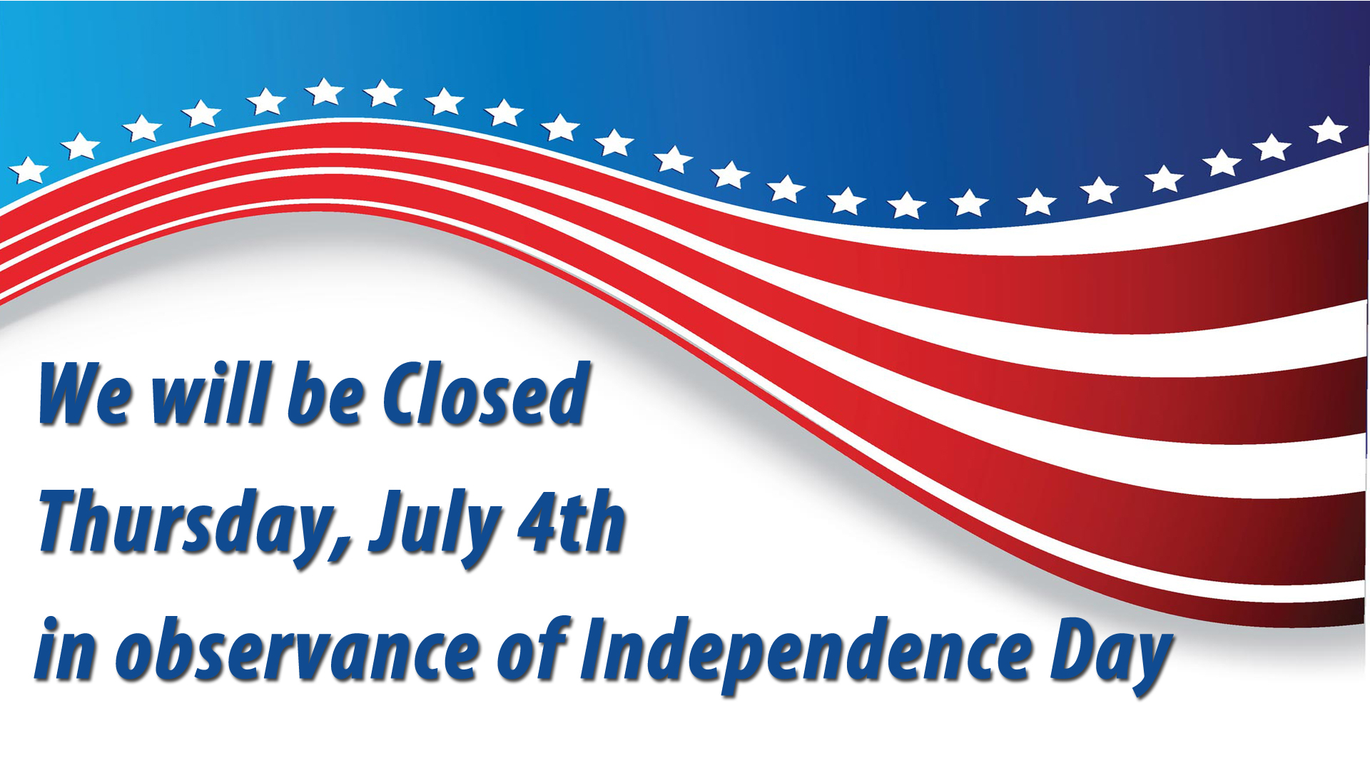 Printable Closed For 4th Of July Sign Template