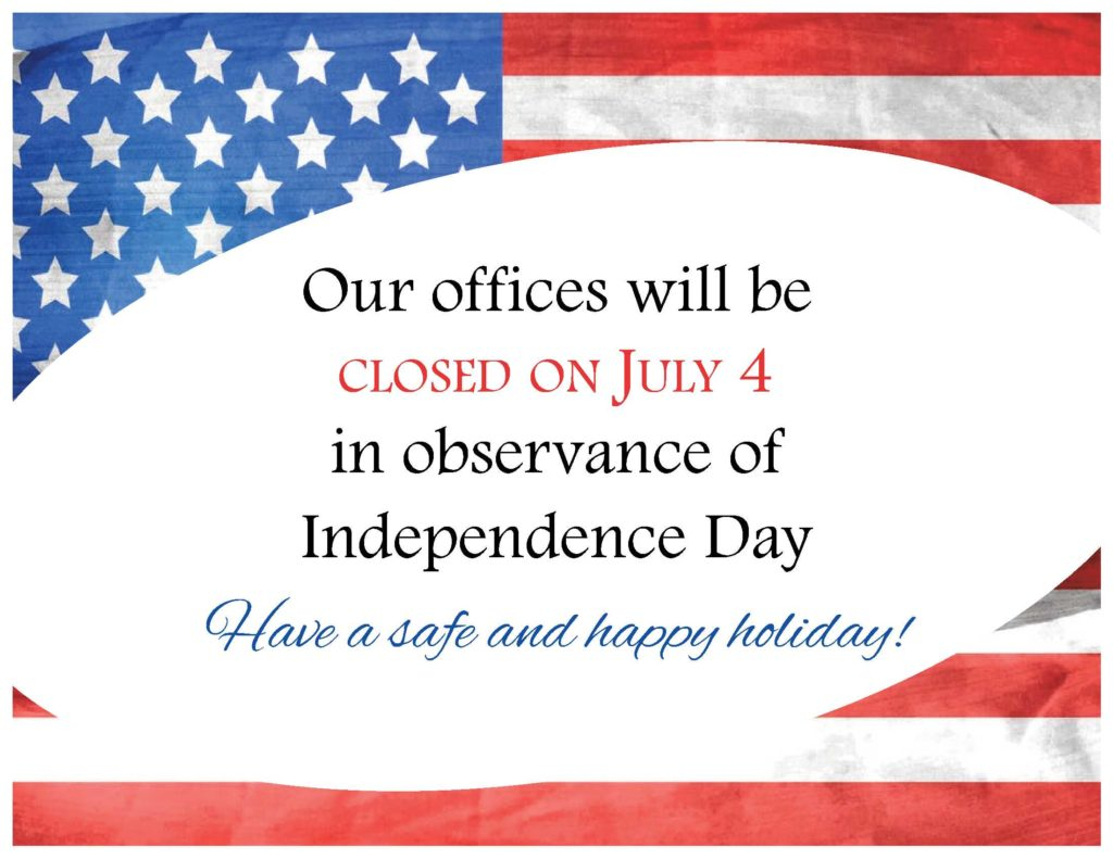 July 4Th Closed Sign Template
