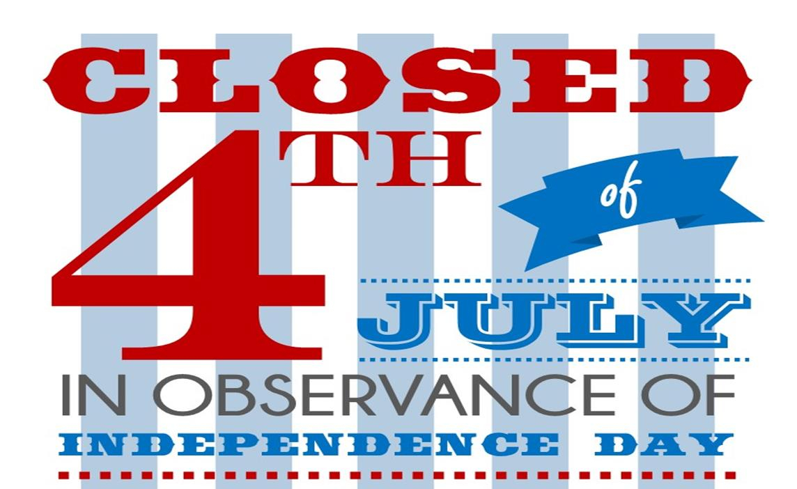 Closed On 4Th Of July Sign