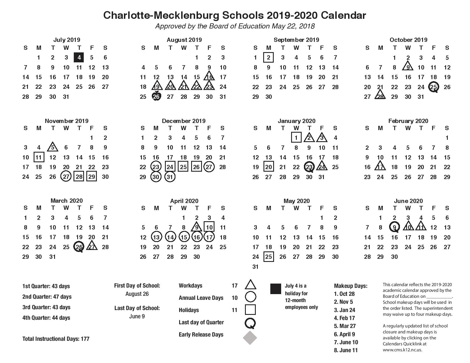 Cms School Calendar With Holidays Images Pictures