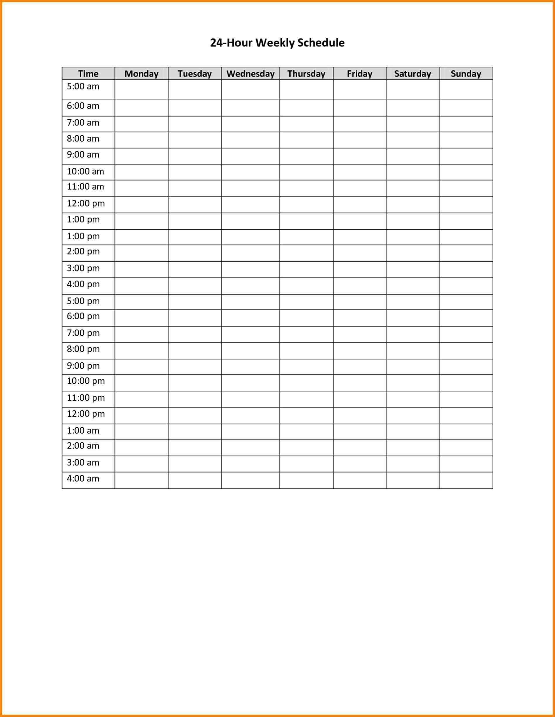Collect Week Calendar Blank With Time Slots ⋆ The Best