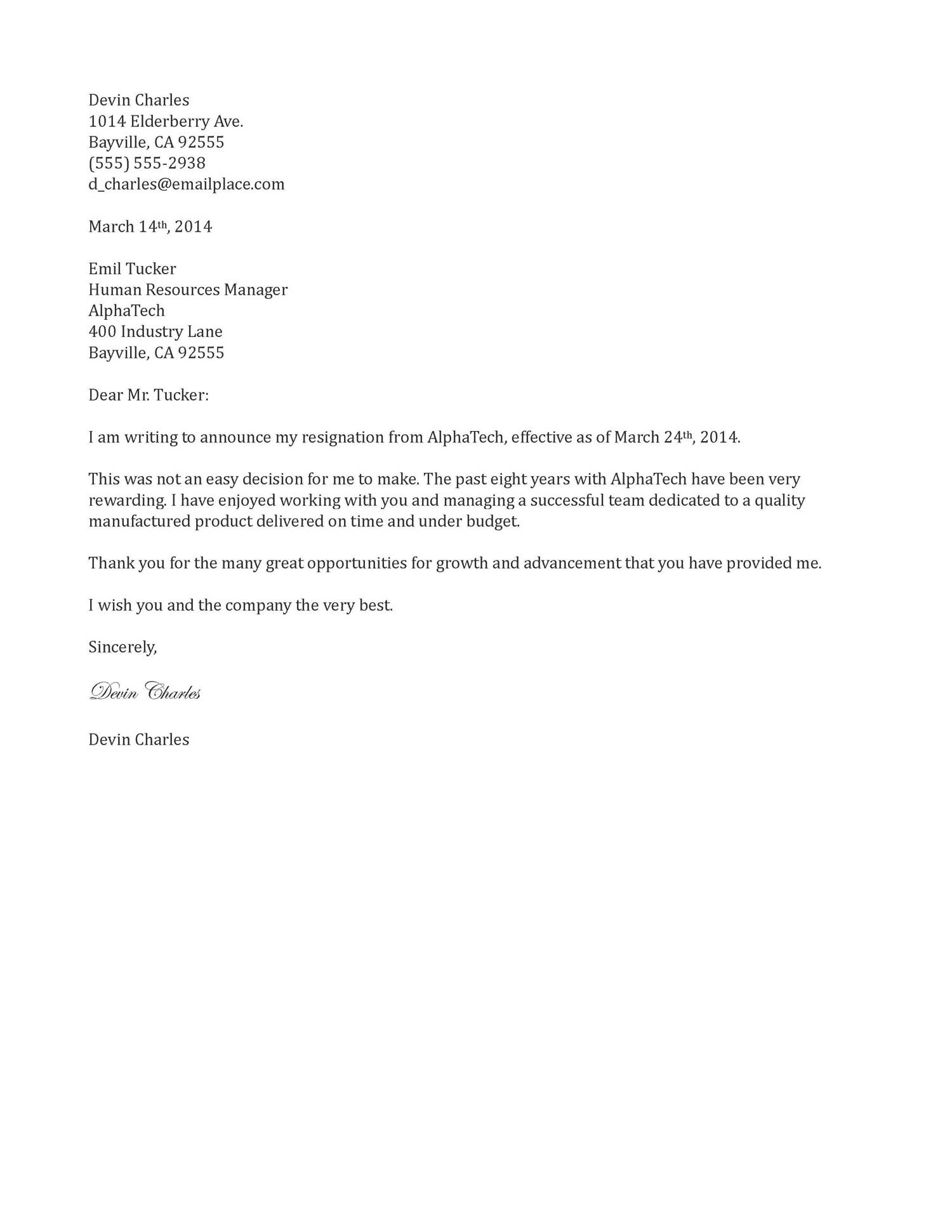 Collection Of Notice Resignation Letter 36 Images In For