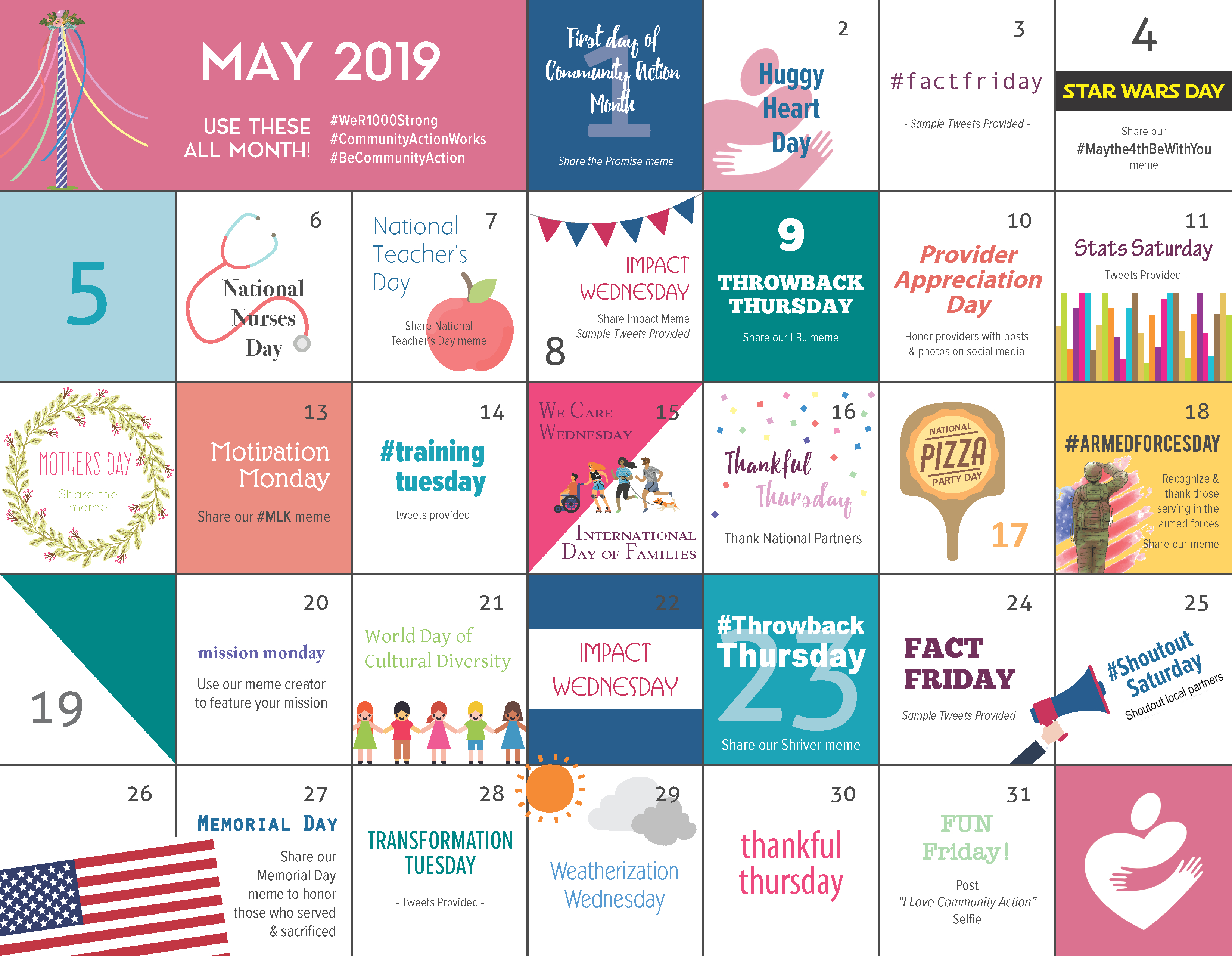 Monthly Health Awareness Calendar 2020 Example Calendar Printable