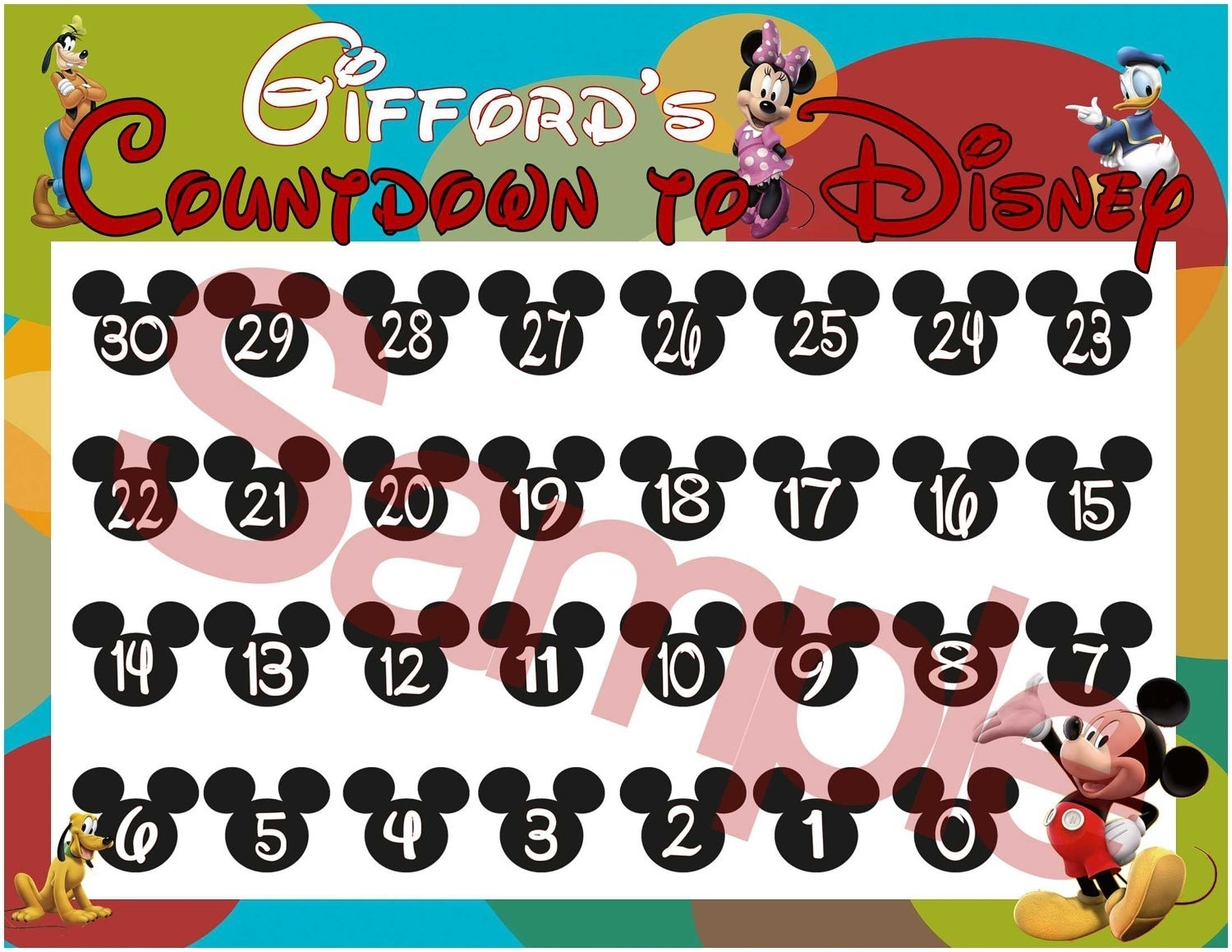 Countdown Calendar To Disney Vacation • Printable Blank