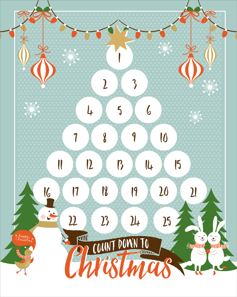 Countdown To Christmas Printable | Ogt Blogger Friends