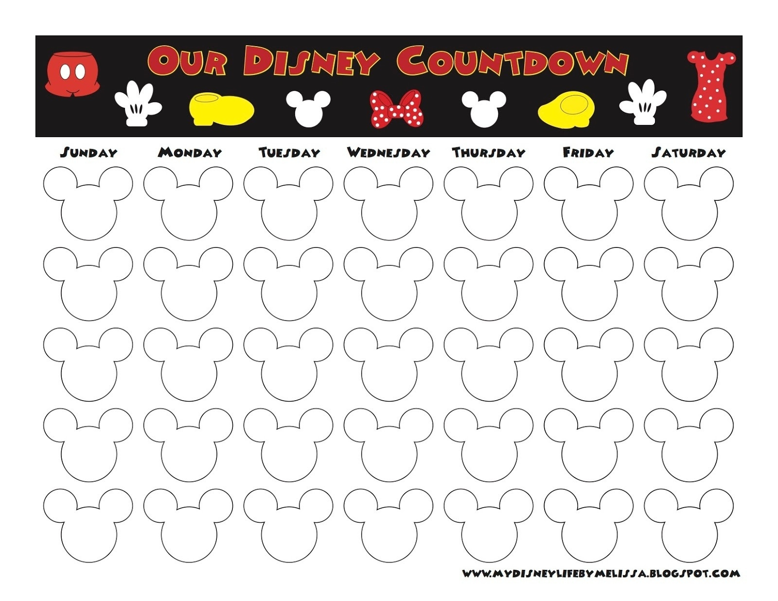Create A Countdown Calendar To Print • Printable Blank