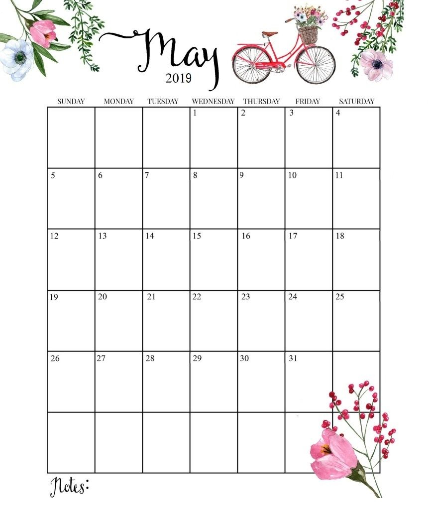 Cute 2019 Calendar Printable Month Calendarmay 2019 Calendar