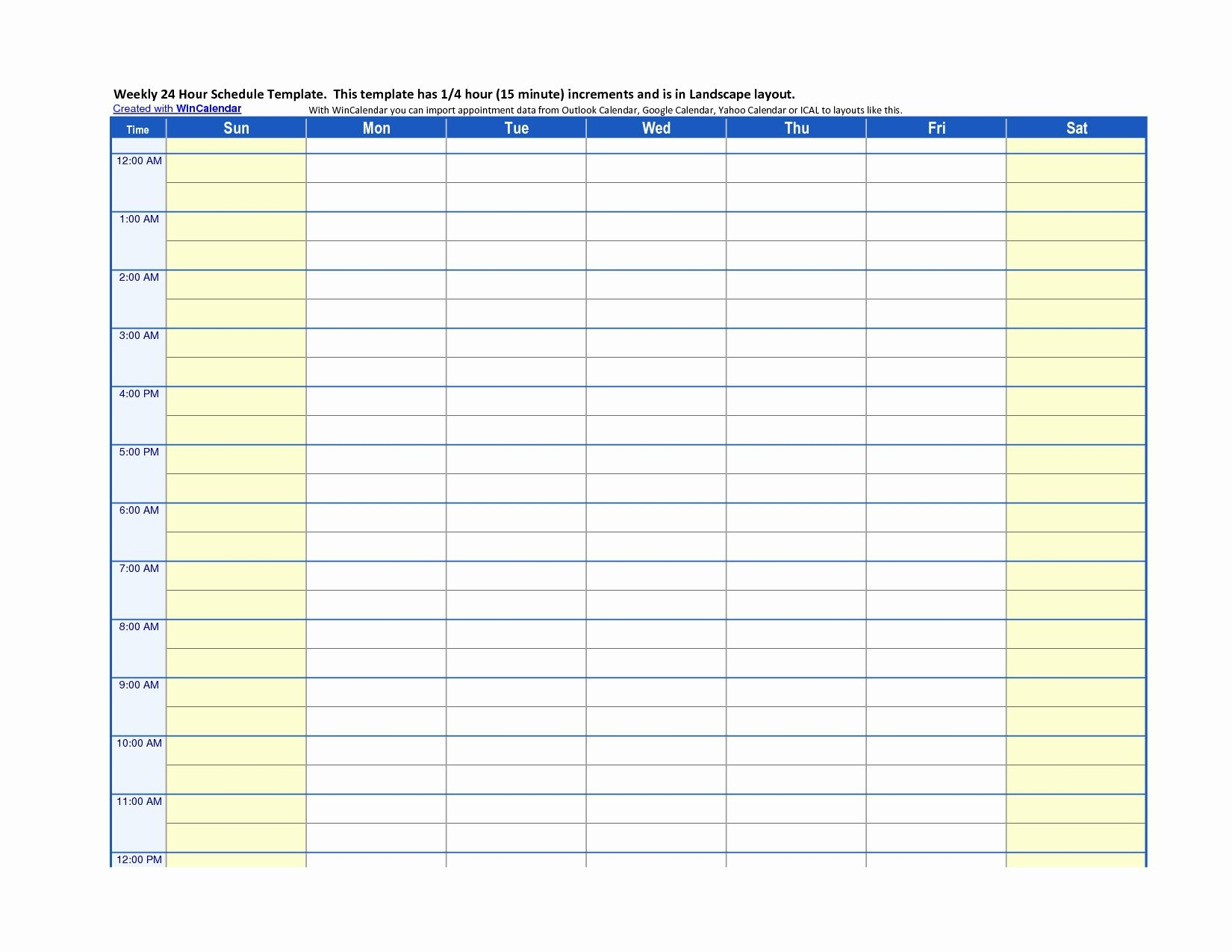 Printable Timeslot Calendar 2020