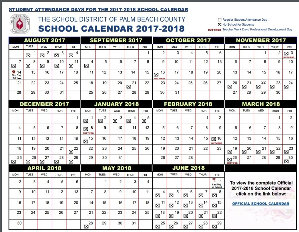 Dashing Calendar School District Palm Beach • Printable