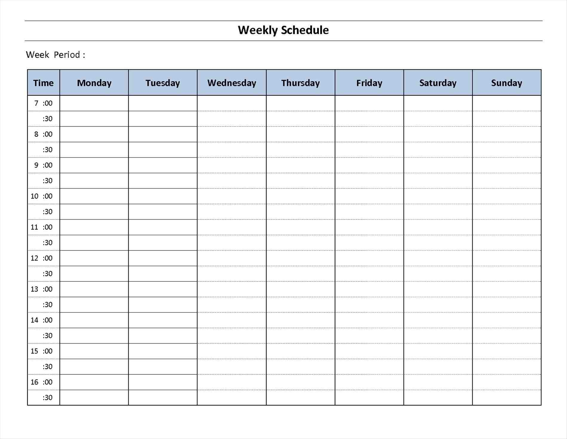 Day R Template Schedule Week Printable Word Excel | Smorad