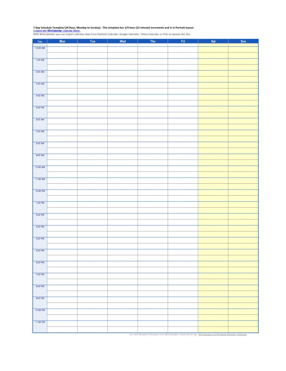 Day Schedule Template Employee Rly Calendar Free Planner