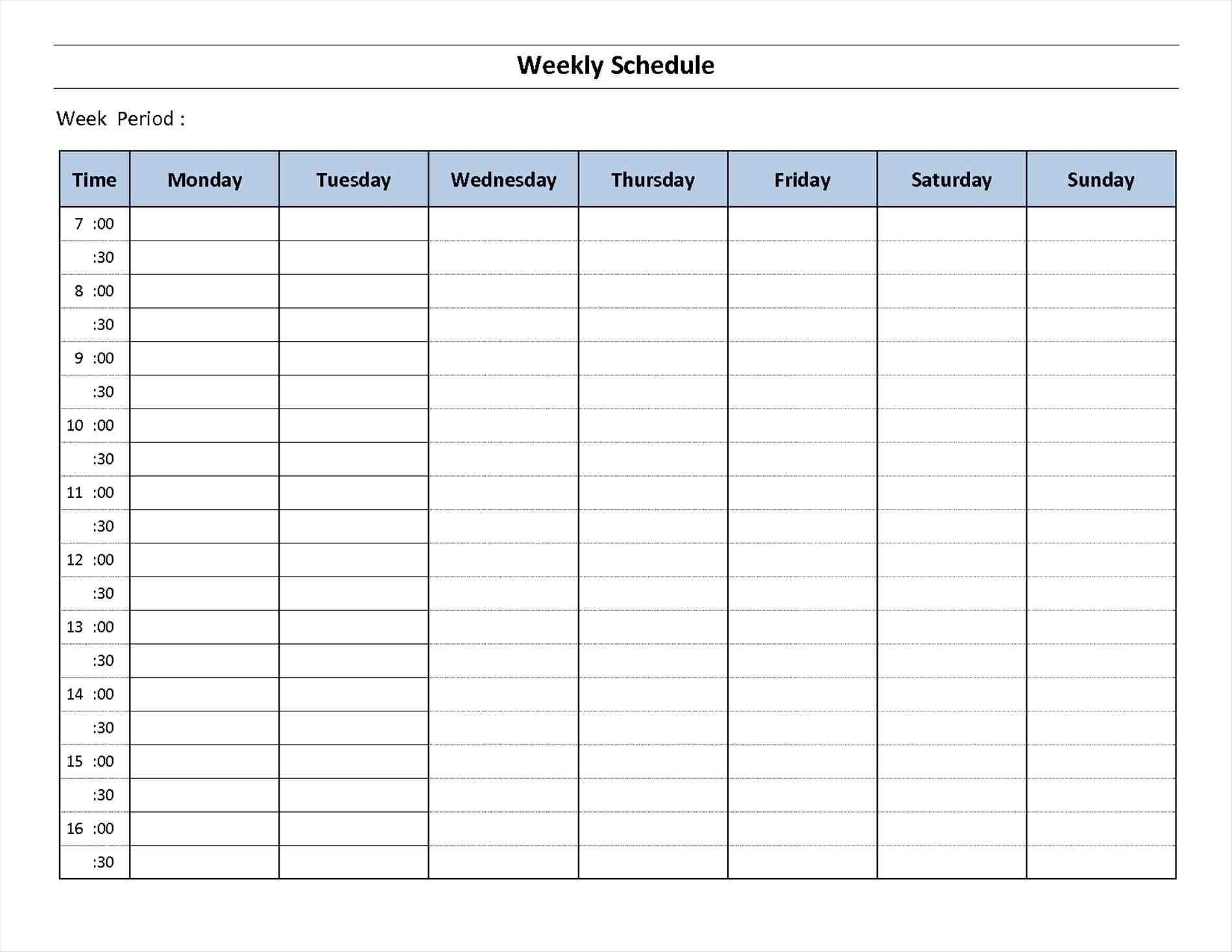Day Week Calendar Template Schedule Printable | Smorad