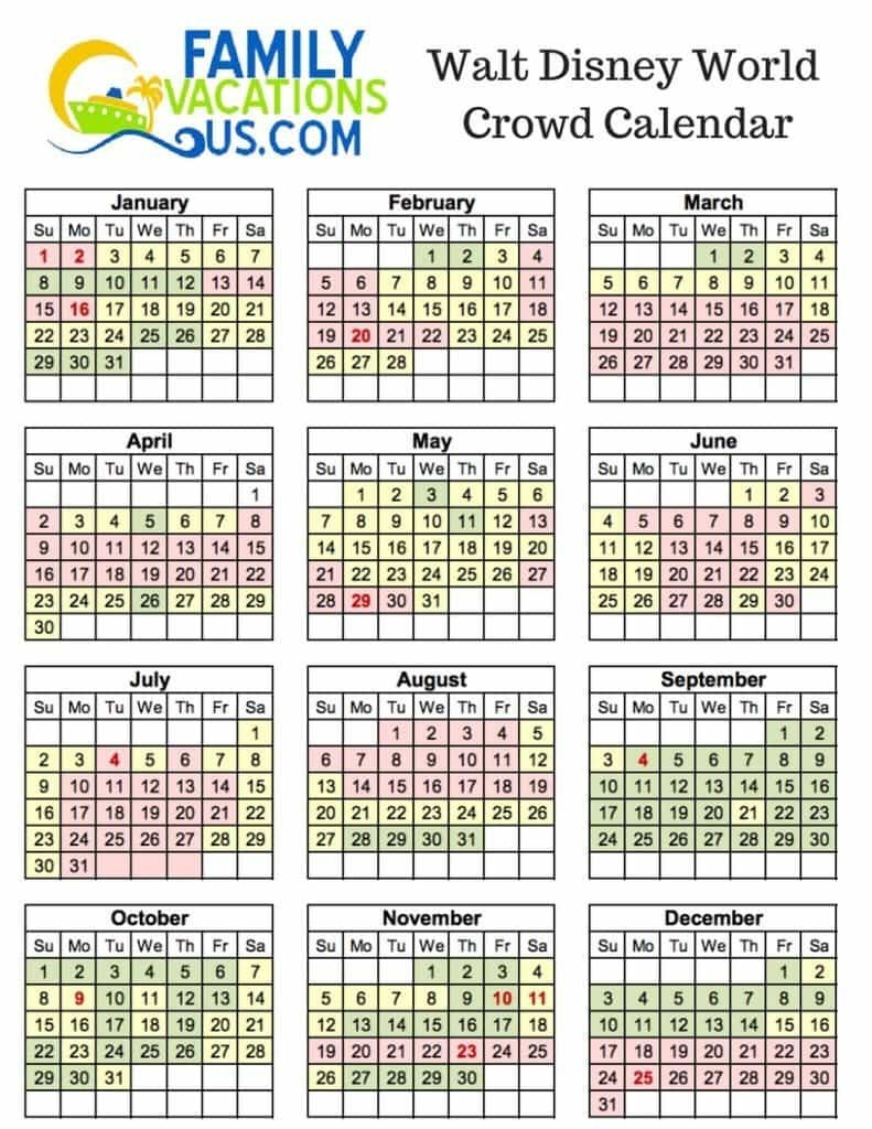 December 2019 Disney Crowd Calendar | Calendar Template