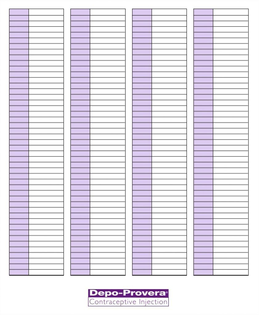 Depo Provera Date Chart | Calendar Template Printable