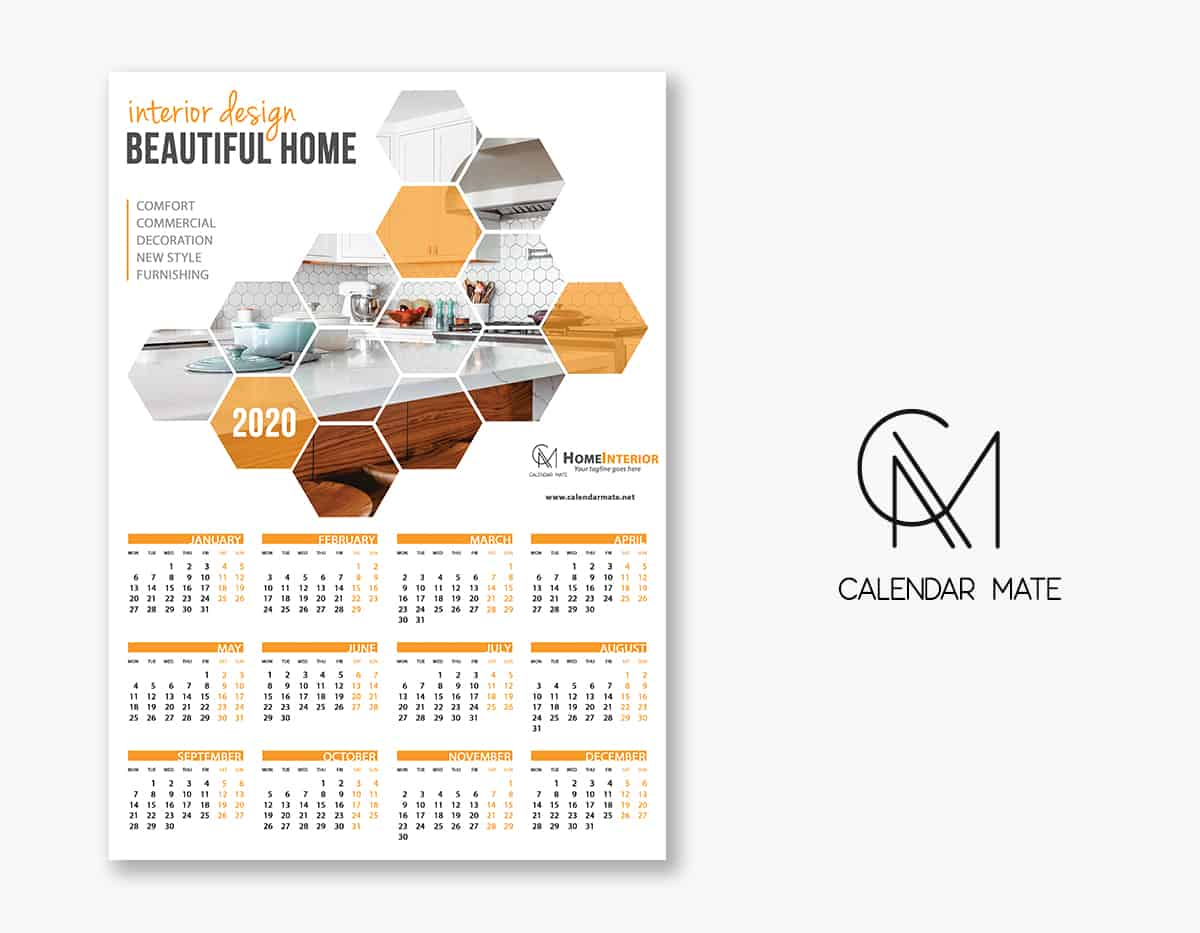 Desain: Stylish Creative Design One Page Wall Calendar