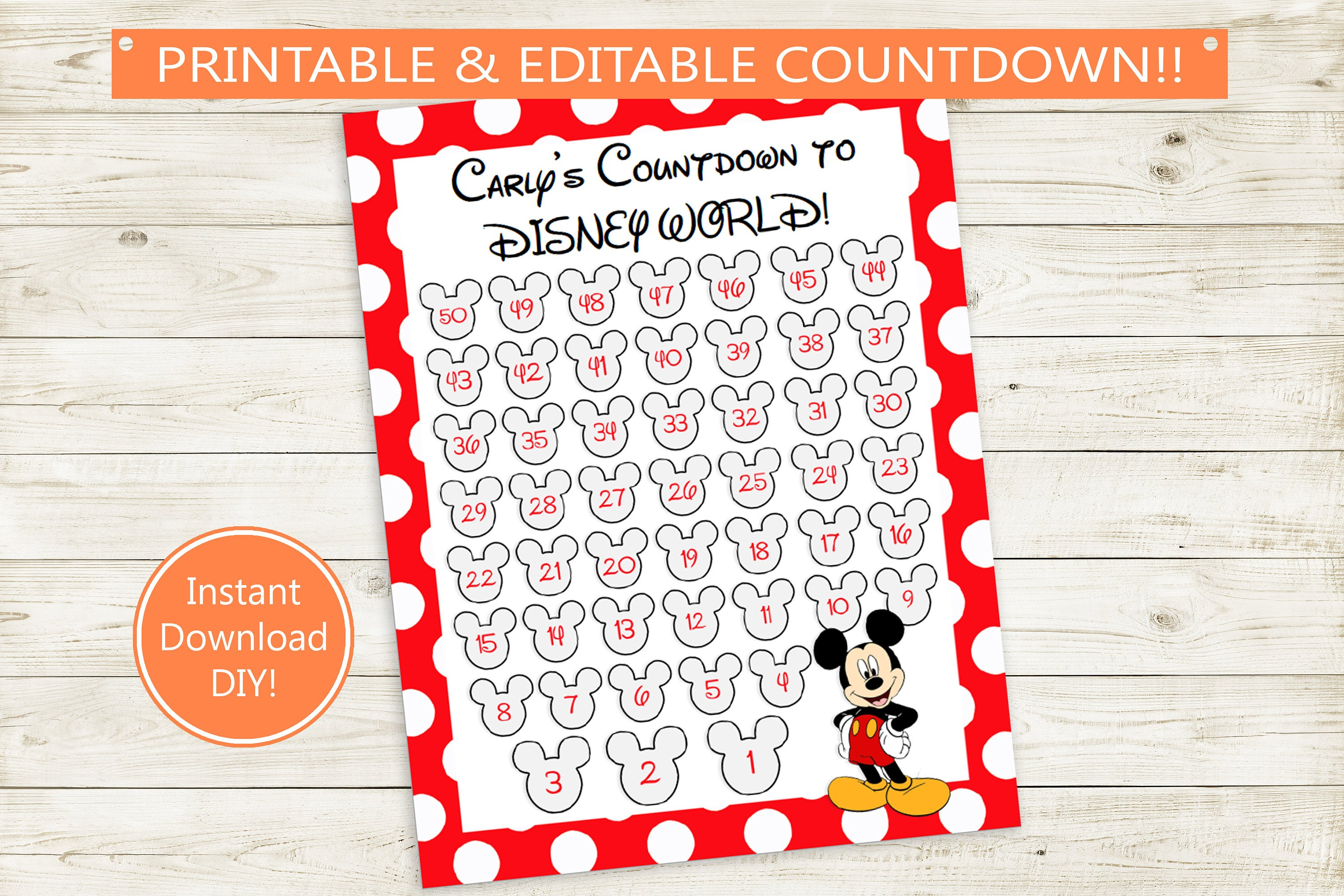 Printable 2020 Disney Vacation Countdown Example Calendar Printable