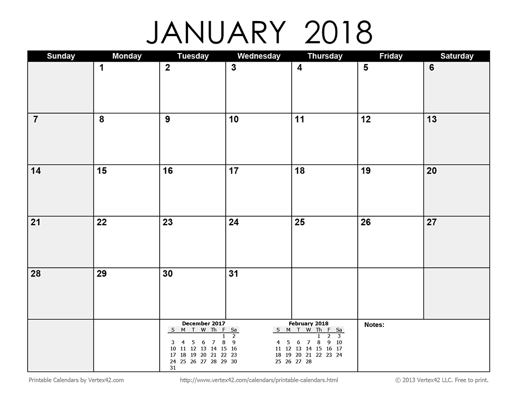 2018 monthly calendar 2 page template