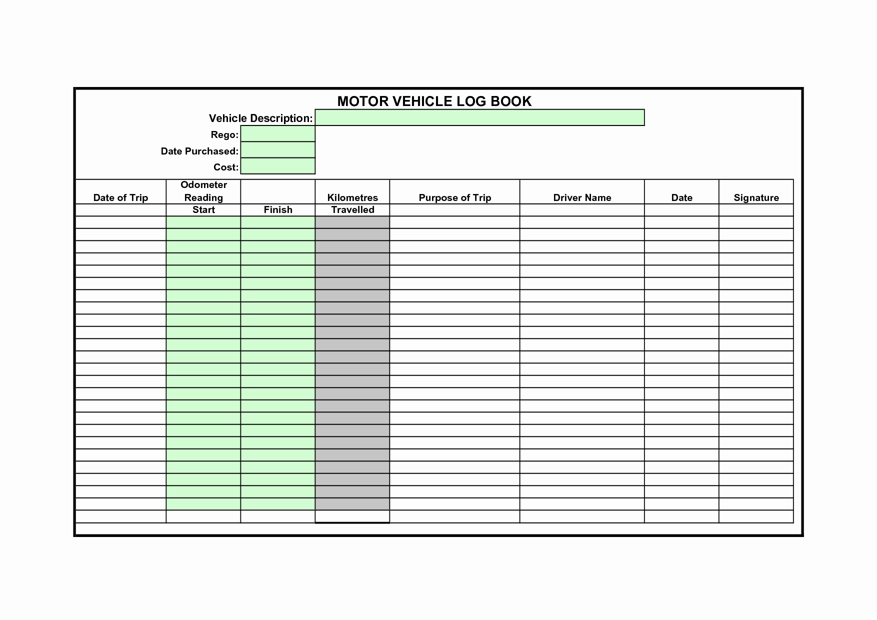 Drivers Schedule Template Excel Truck Driver Log Book