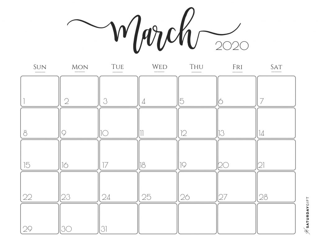 Elegant 2020 Calendar {Free Printables} | Saturdaygift
