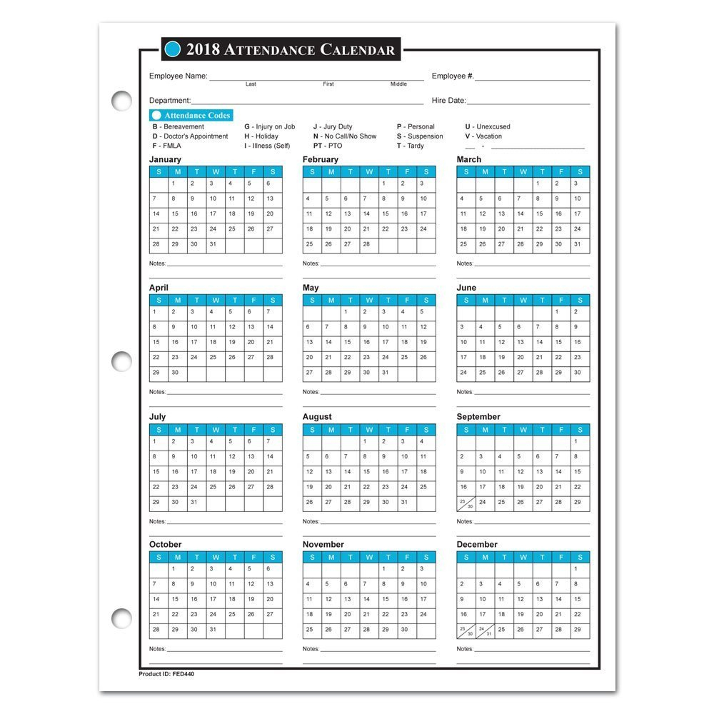 Employee Attendance Sheet 2018 - 8+ Free Excel Pdf