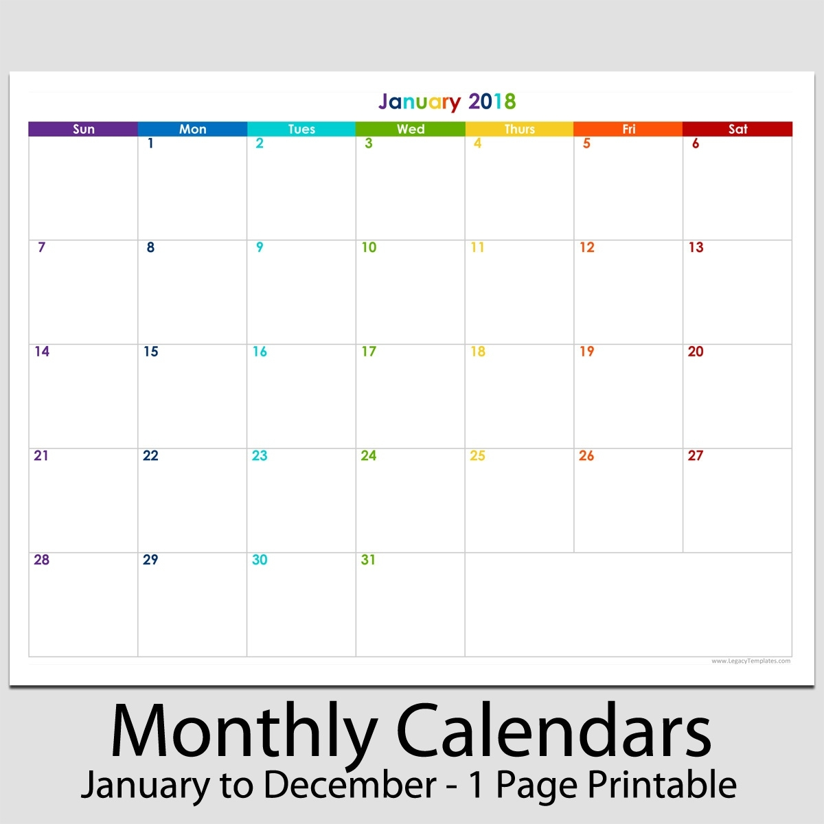 Exceptional 8.5X 11 Blank Calendar • Printable Blank