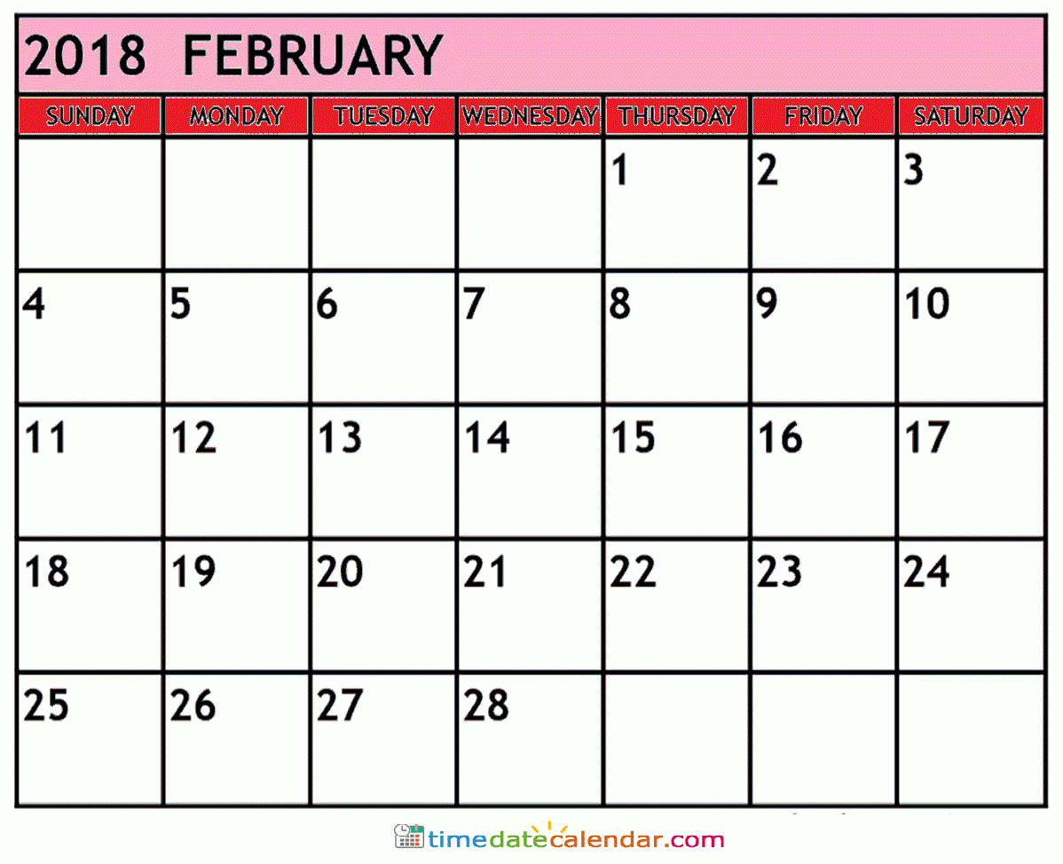 February Calendar 2018 Philippines - Free Printable Template