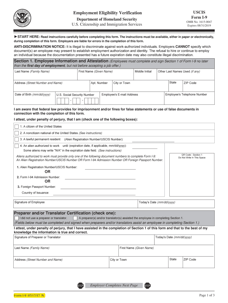 Fillable I 9 Form - Fill Online, Printable, Fillable, Blank