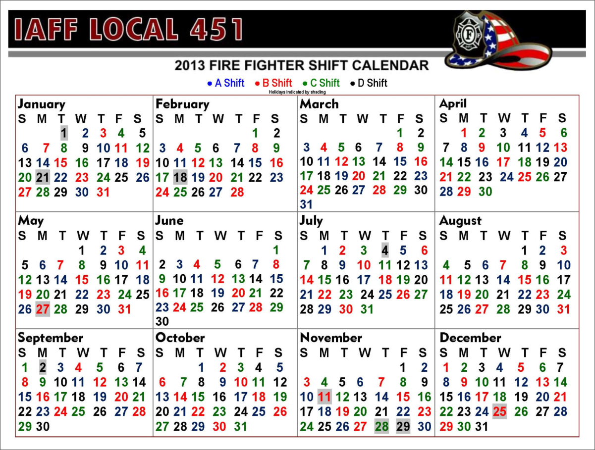 Firefighter 24/48 Shift Calendar 2022 Printable Word Searches