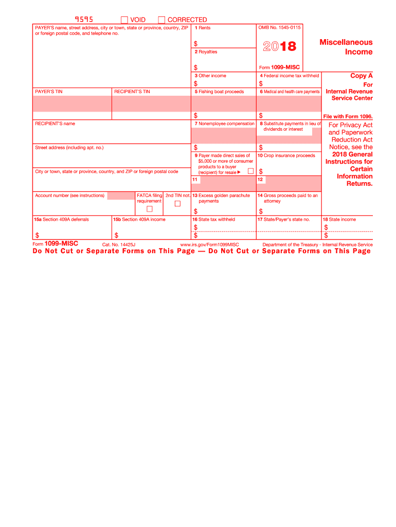 Form 1099-Misc: Fillable &amp; Printable Irs Template Online