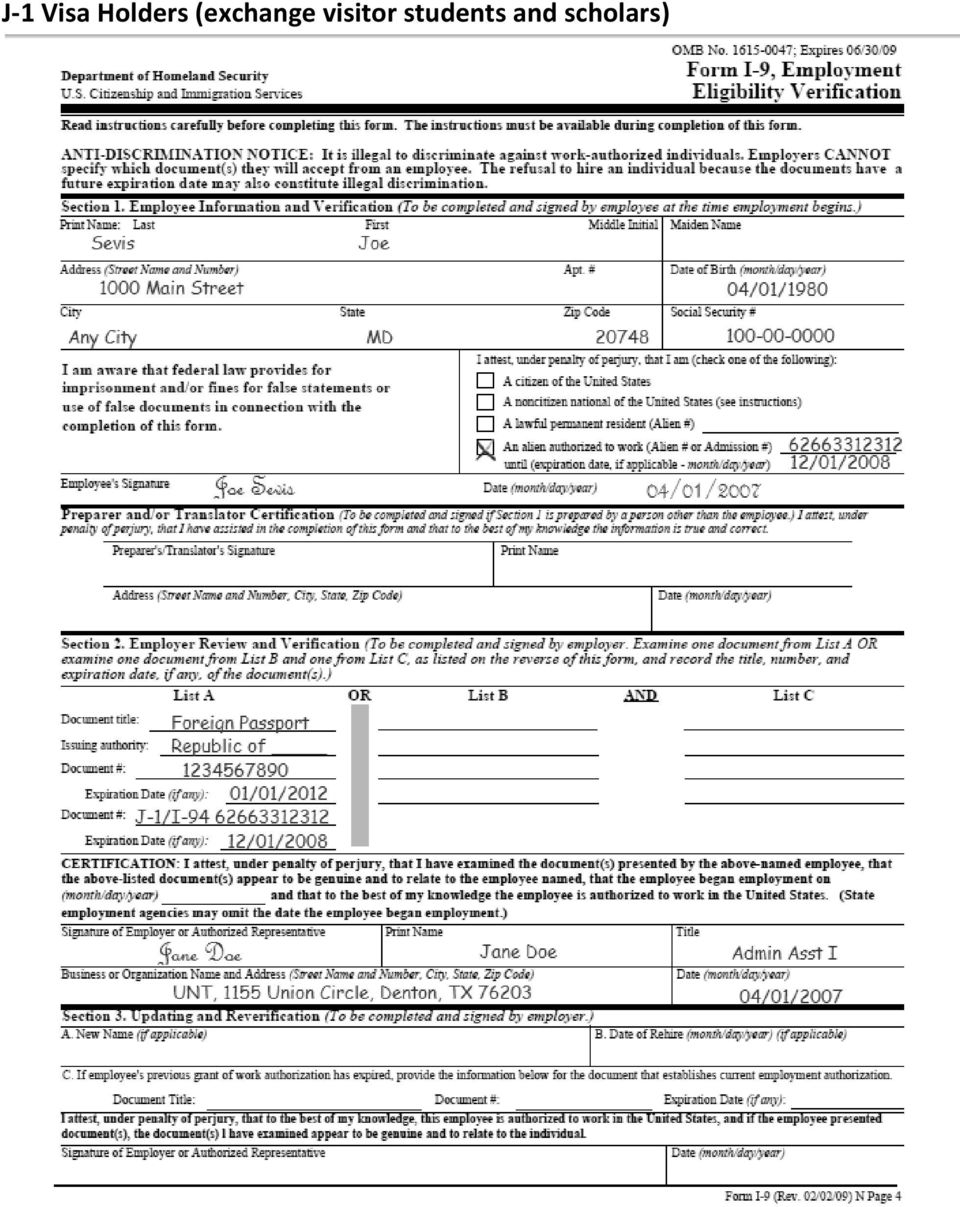 Printable I9 Form For Employees Printable Forms Free Online