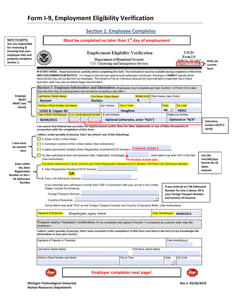 I9 Work Form Printable Printable Forms Free Online