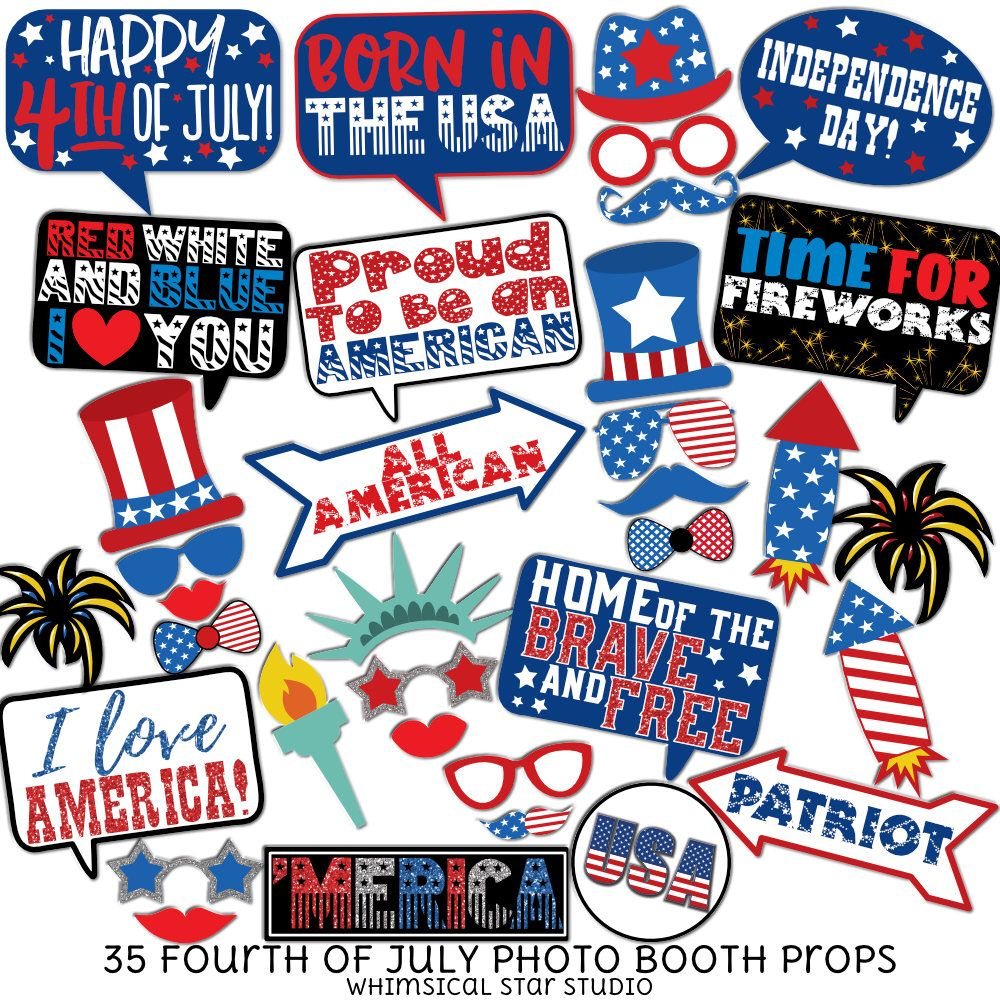 Fourth Of July - 35 Printable Props, Independence Day