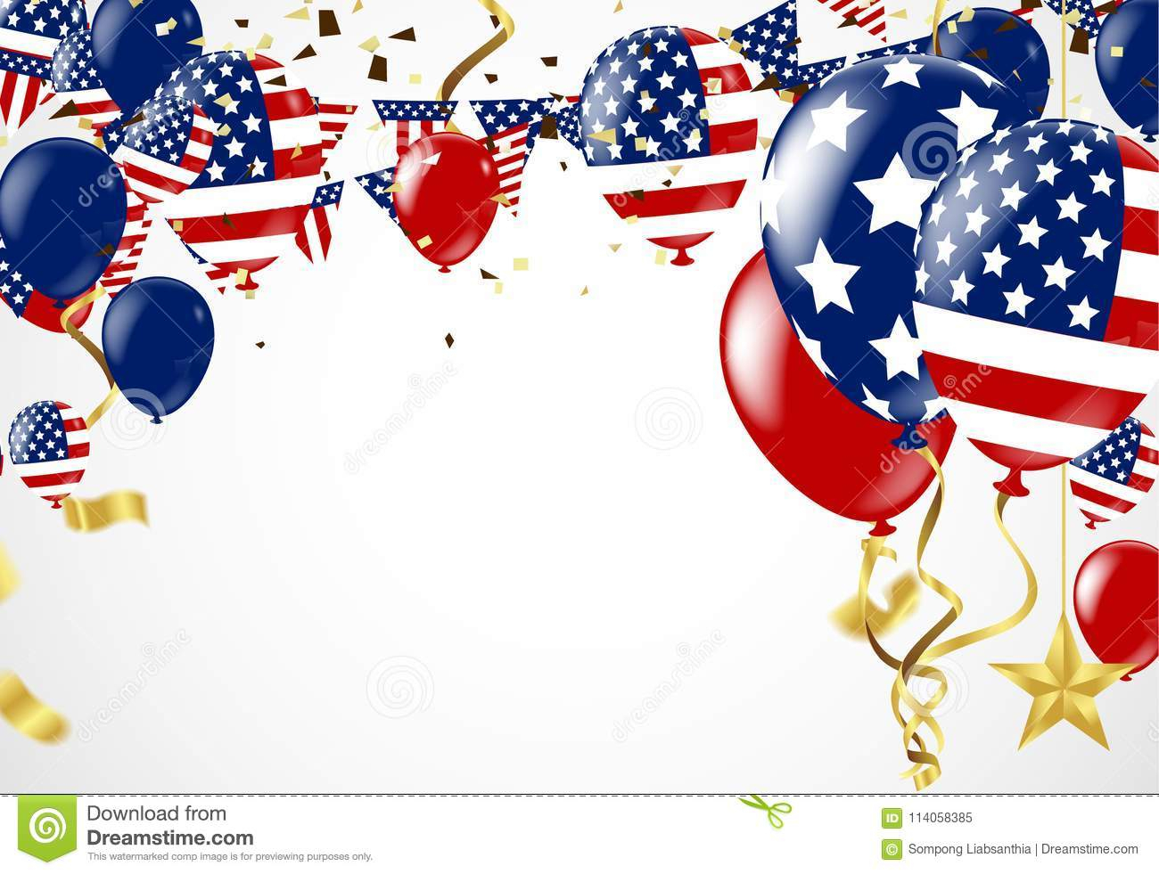 Fourth Of July. 4Th Of July Holiday Banner.card Template