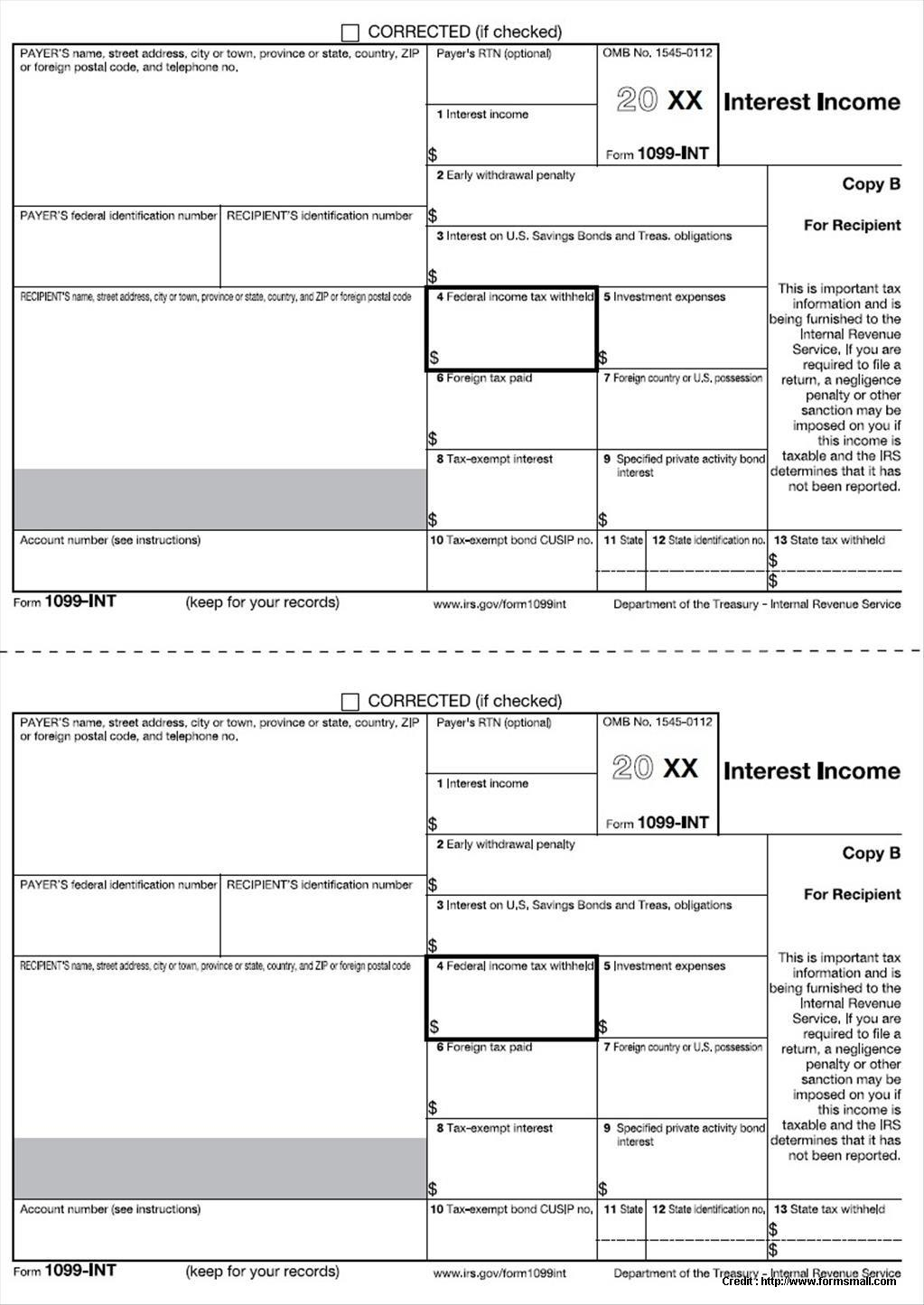 Free 1099 Tax Forms Printable Form 2014 Fillable W2 Photo