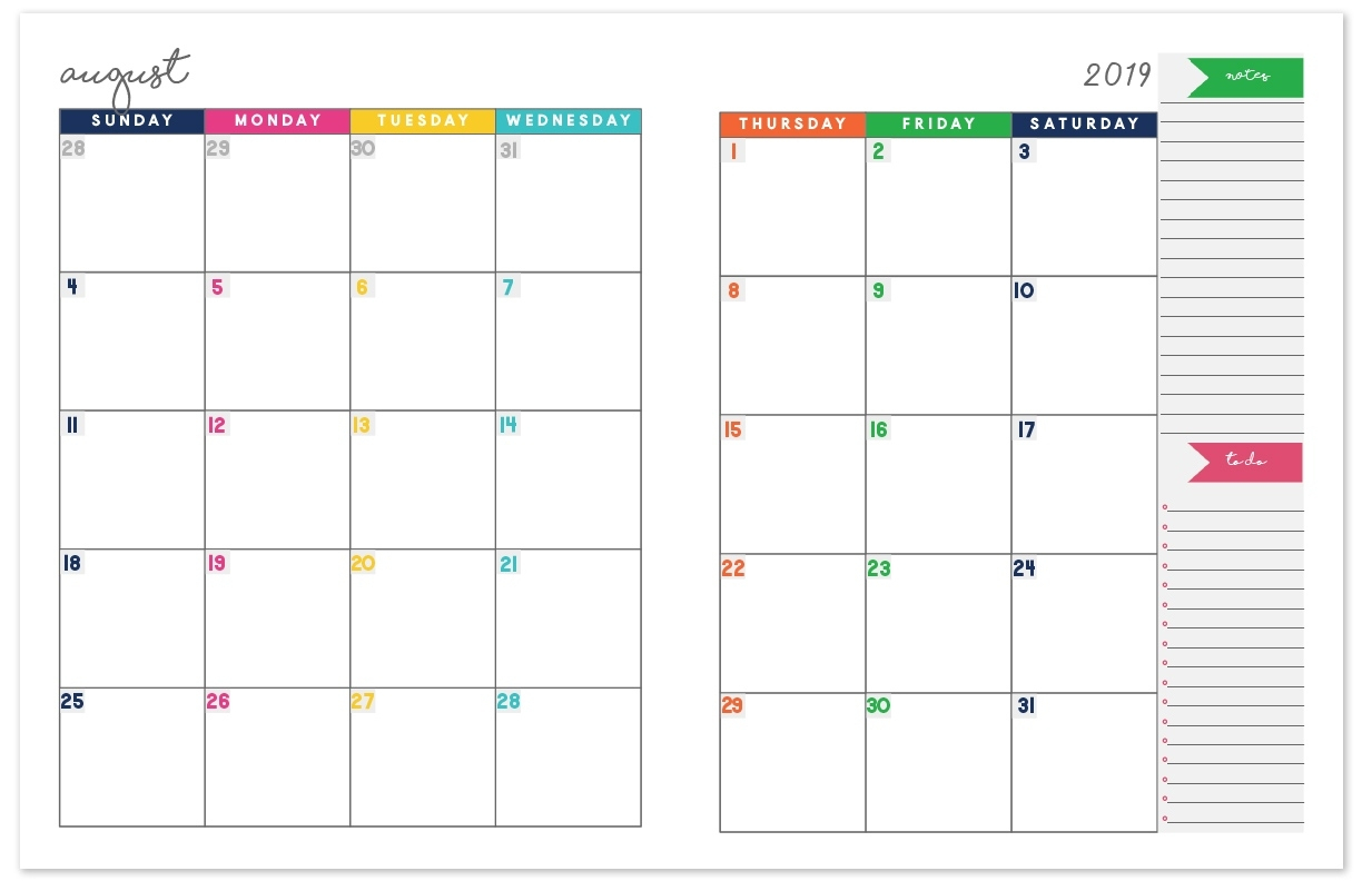 2 Page Monthly Calendar Excel | Example Calendar Printable