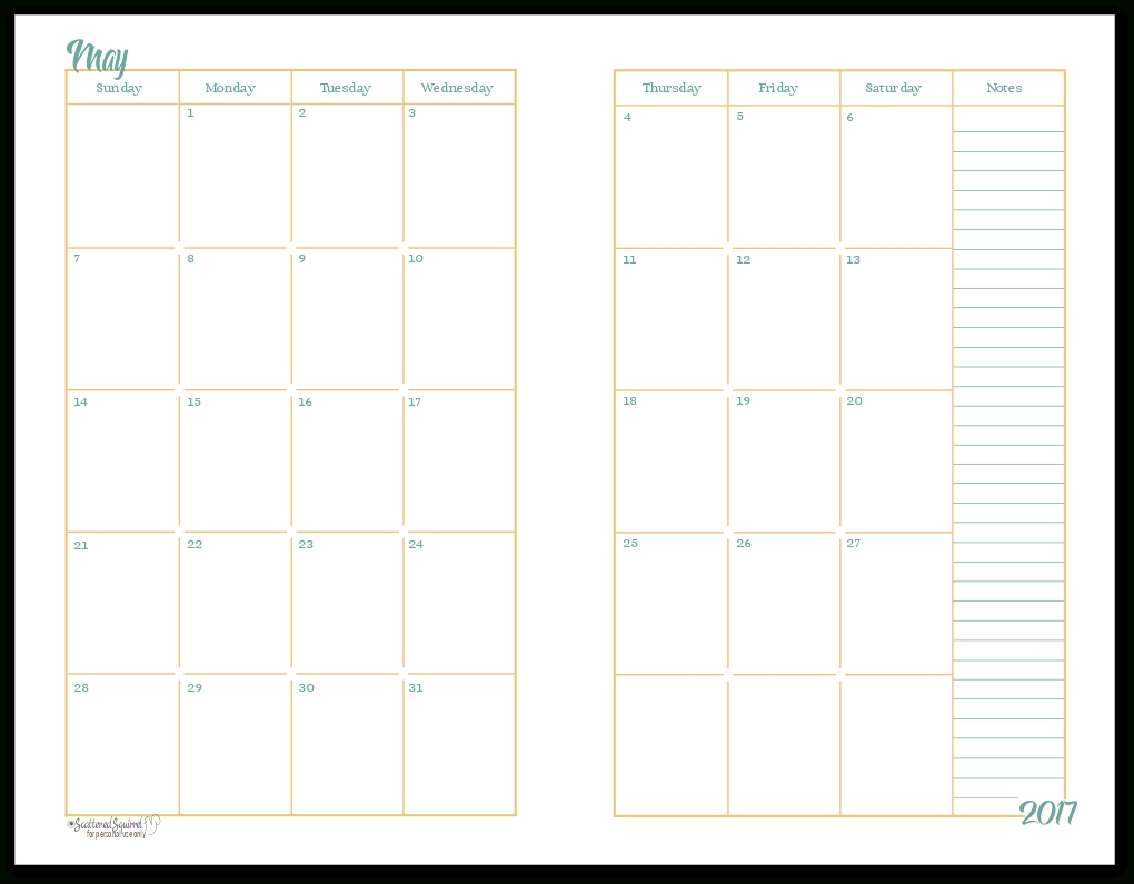 Free 2 Page Calander Templates Example Calendar Printable