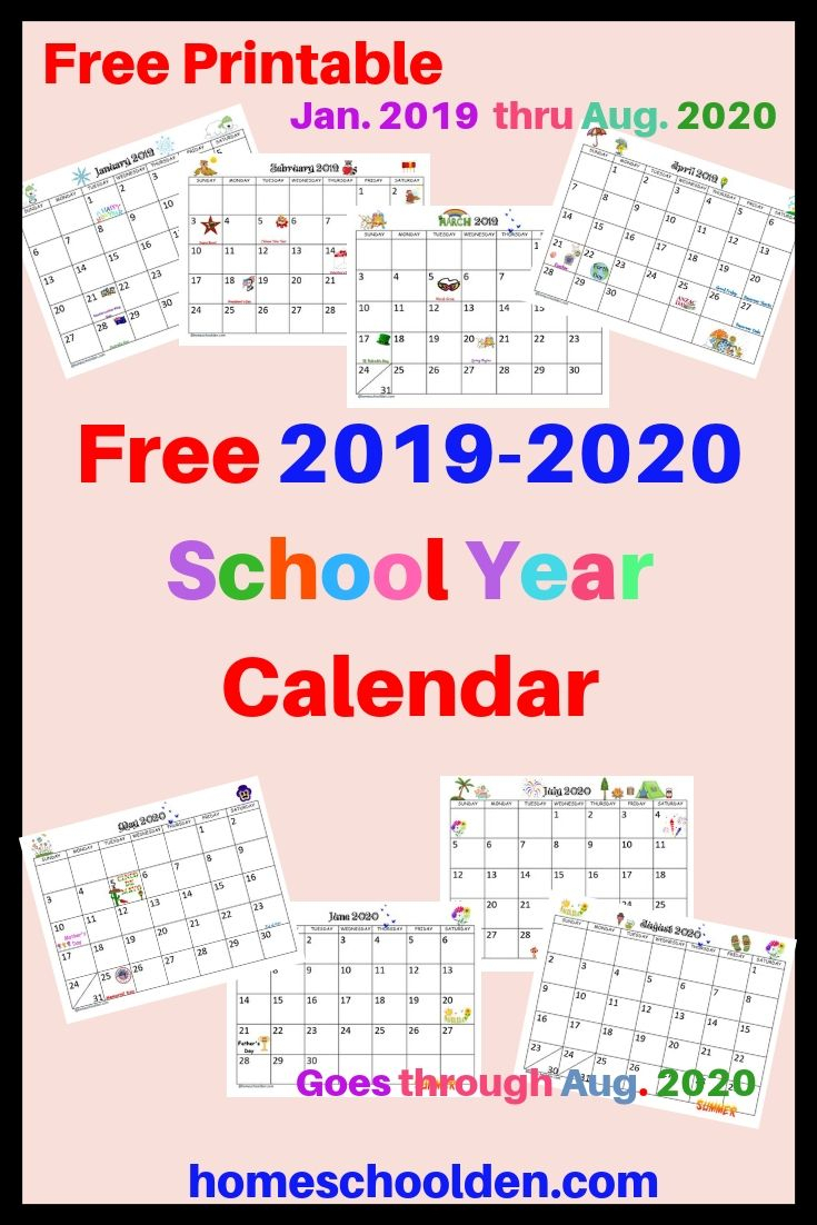 Free 2019-2020 Calendar Printable This Free Calendar