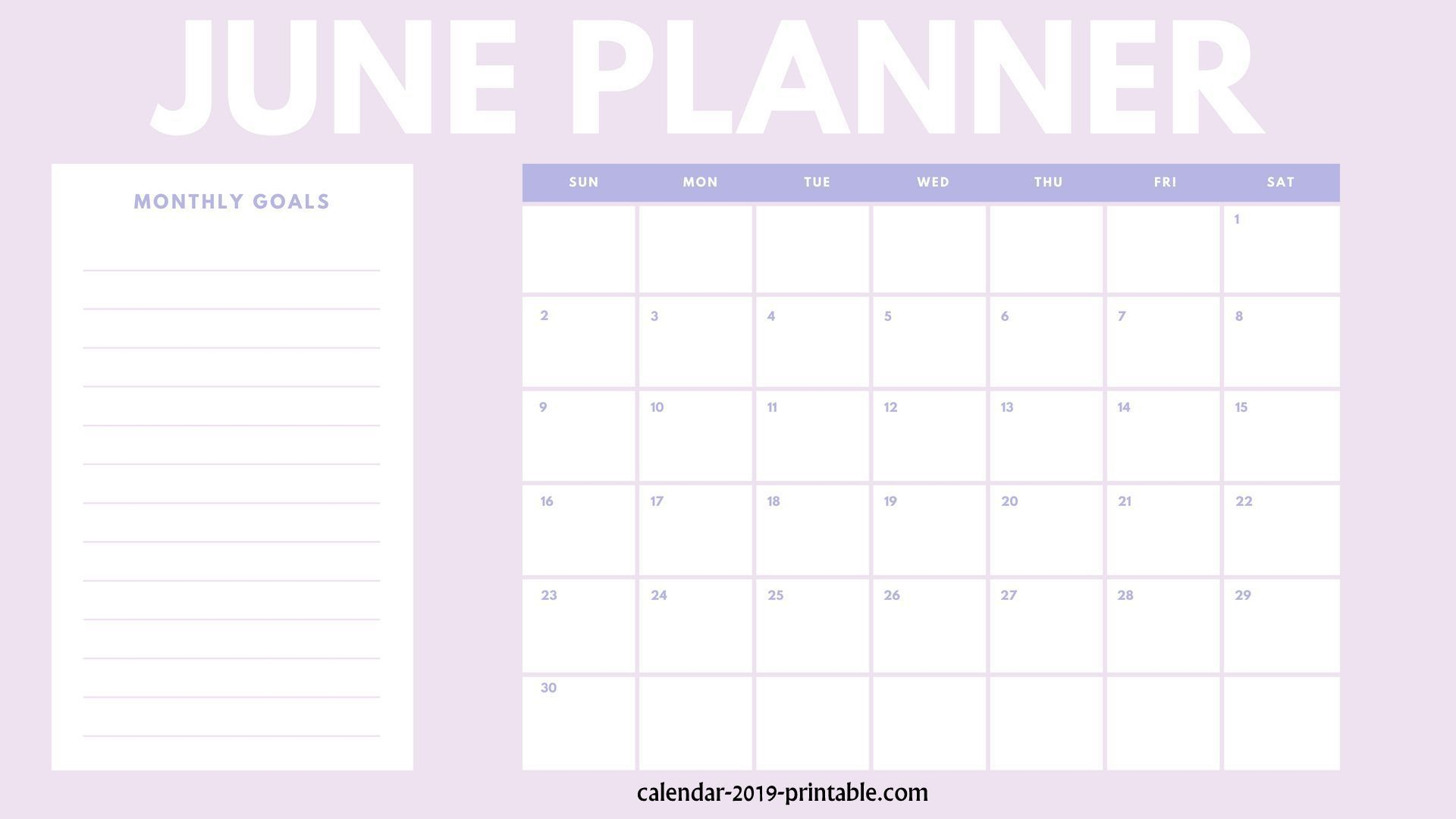 Free 2019 Planners From January To December | Calendar 2019