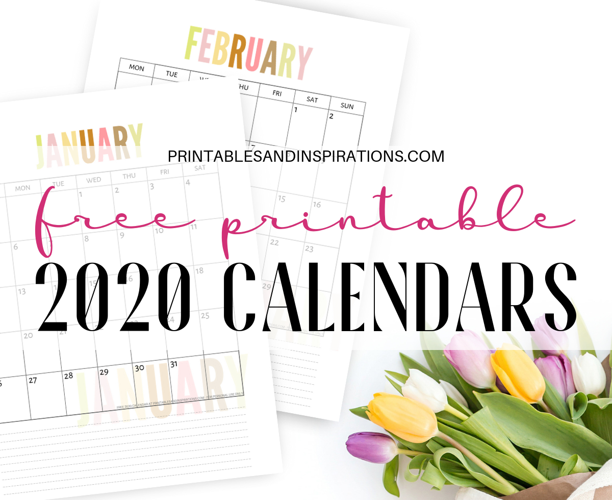 Free 2020 Calendar Printable Planner Pdf - Printables And