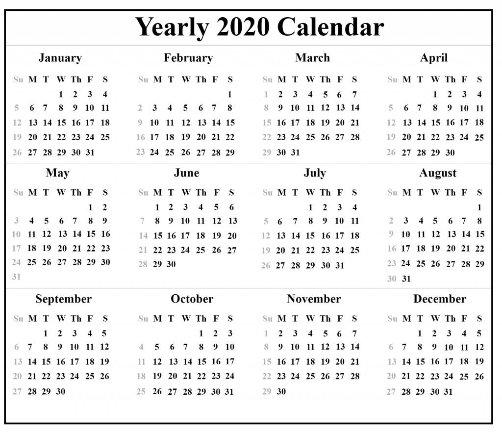 Free 2020 Printable Calendar Templates With Indian Holidays