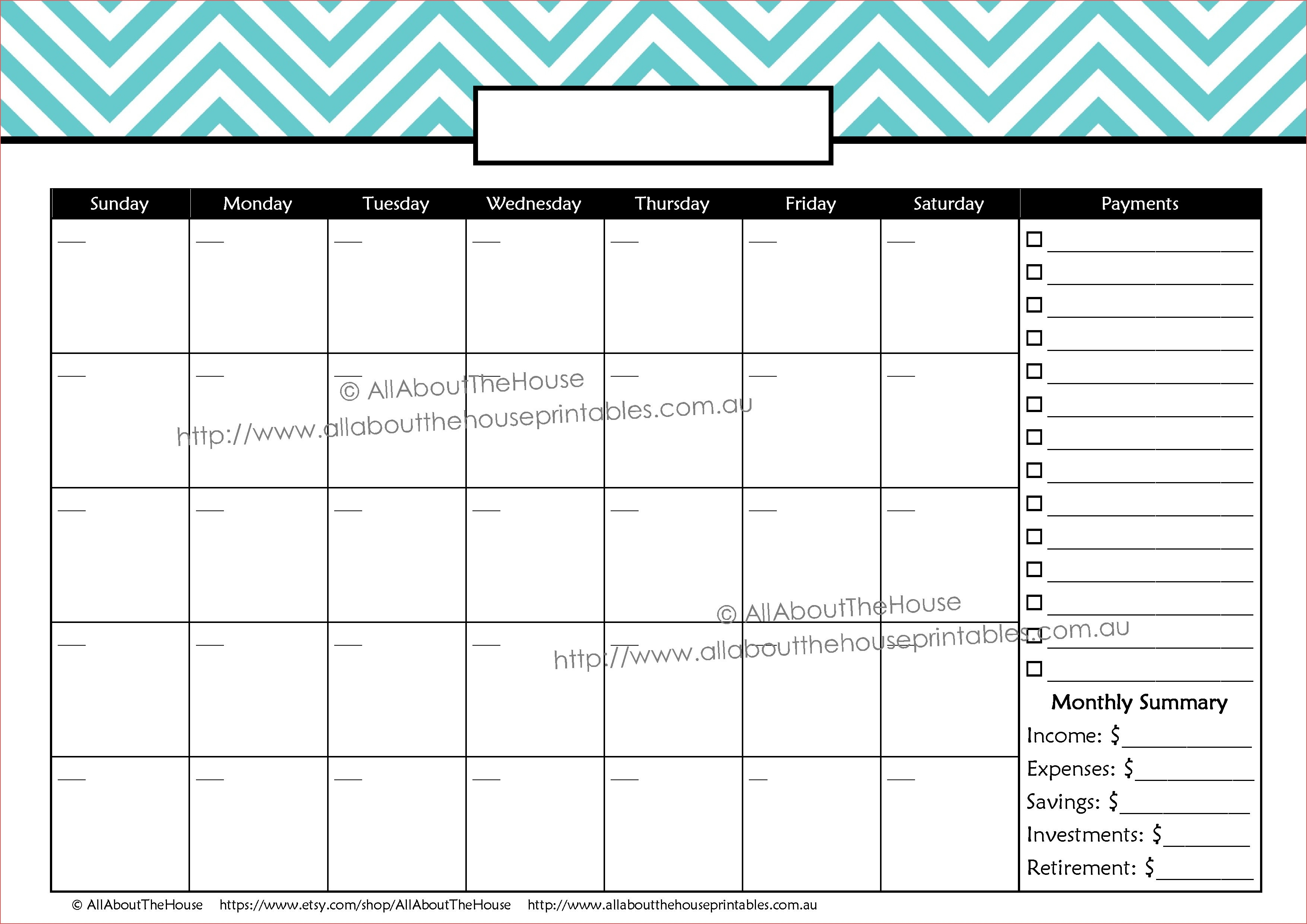 Free Blank Printable Bill Paying Chart | Template Calendar