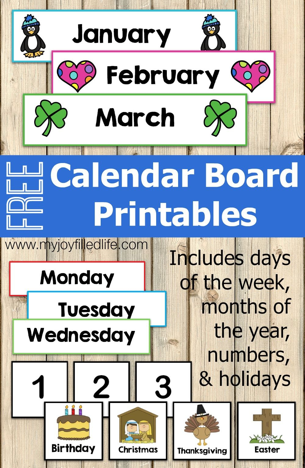 Free Calendar Board Printables | Homeschool | Preschool