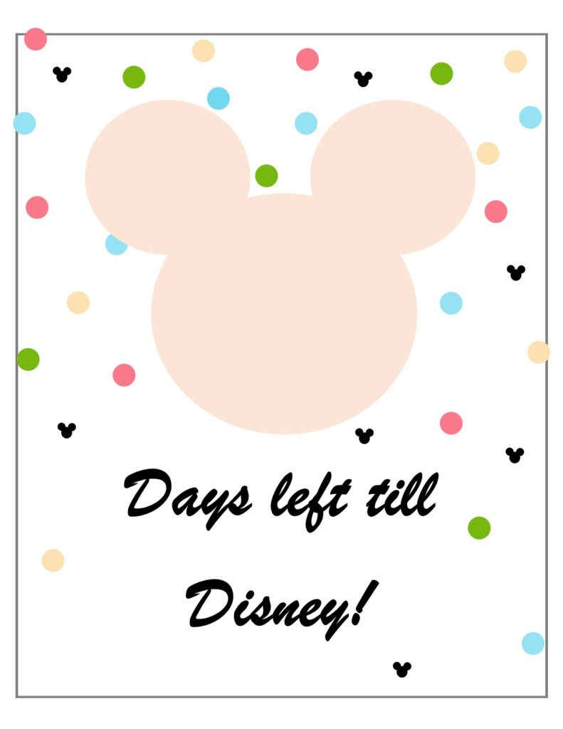 Free Disney Countdown Printables - The Pickled Procrastinator