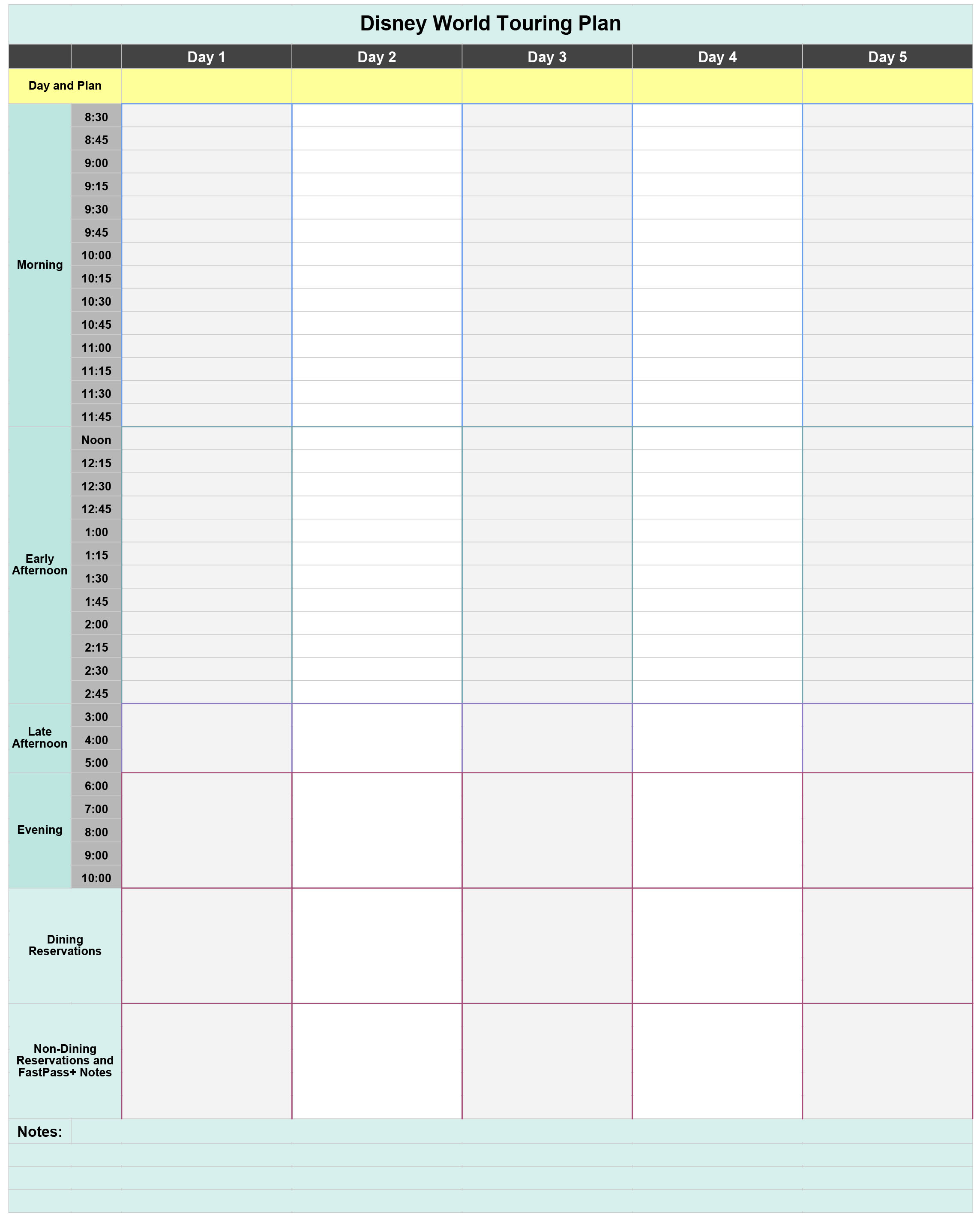 Free Disney World Touring Plan Spreadsheet - Wit &amp; Wander