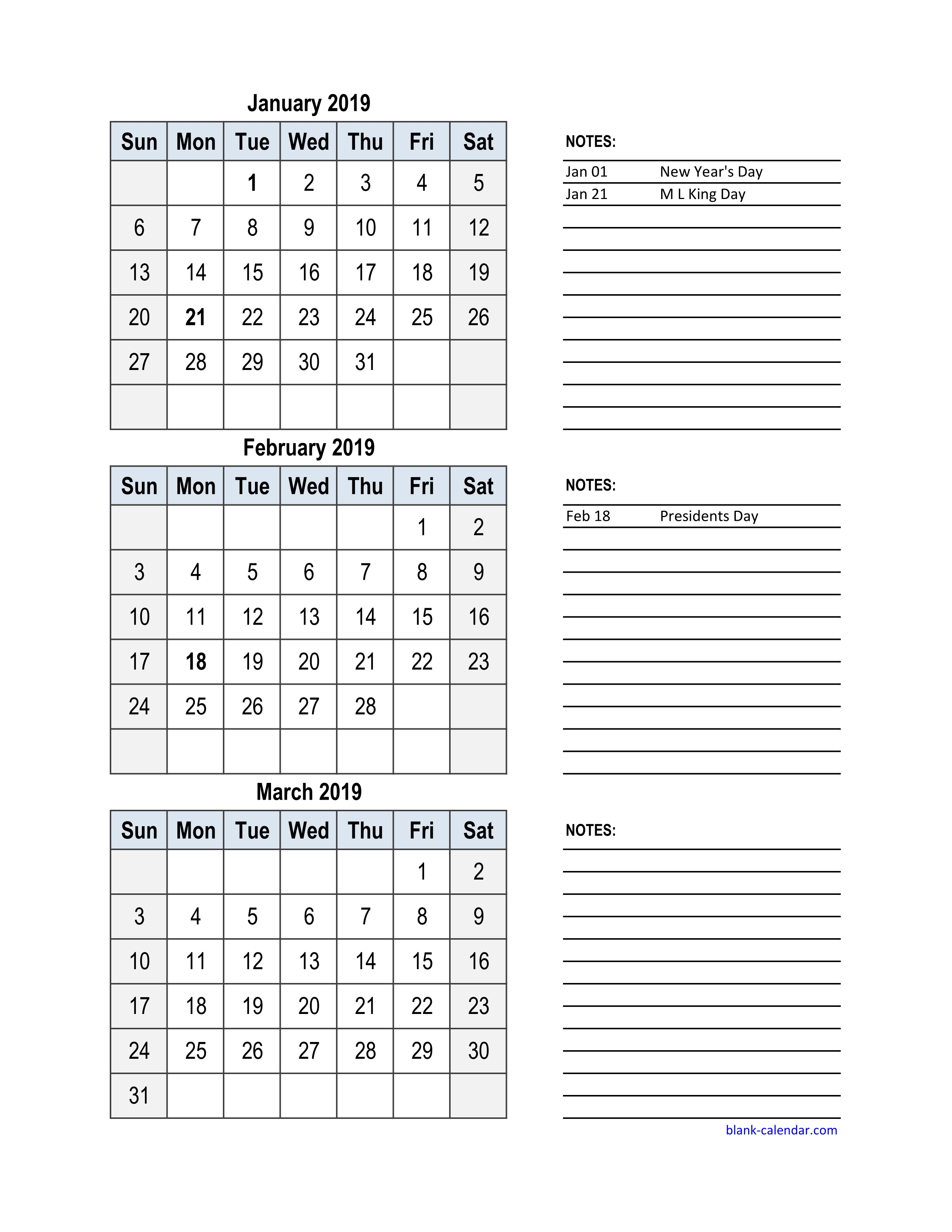 Free Download 2019 Excel Calendar, 3 Months In One Excel
