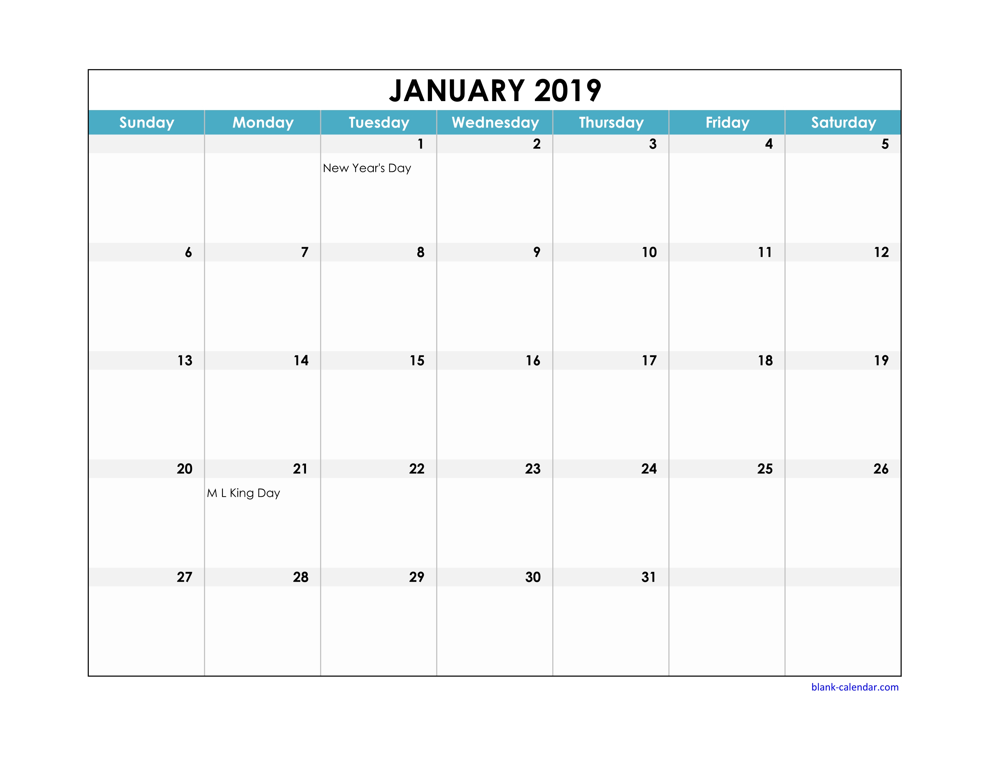 calendar 2019 microsoft word template