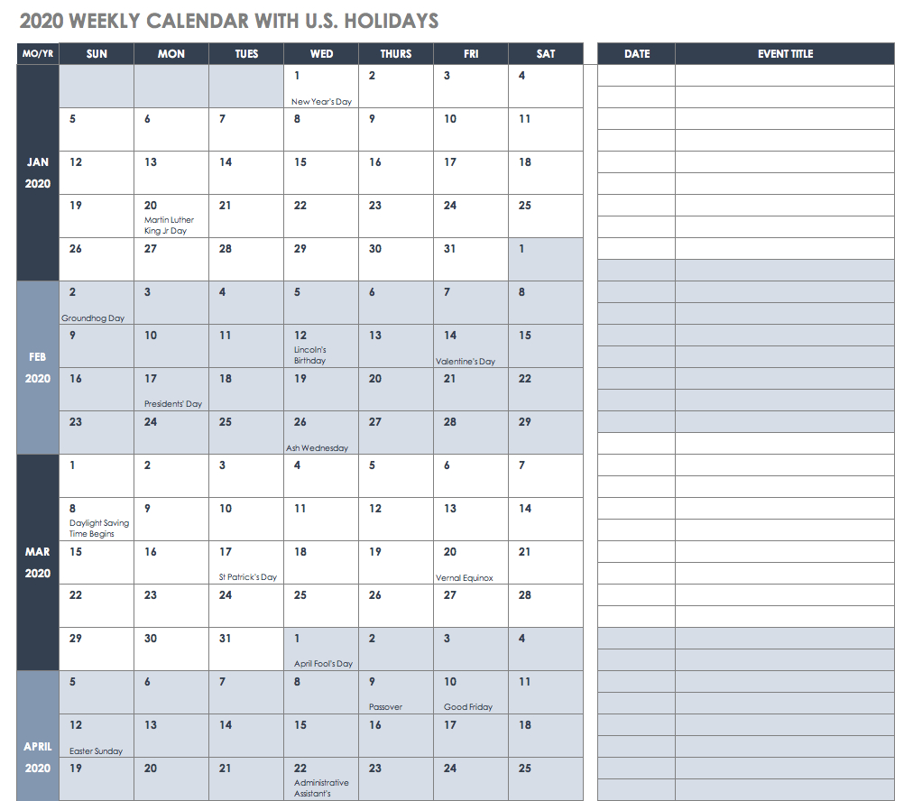 2020 Bi Weekly Schedule Template Excel Example Calendar Printable Vrogue