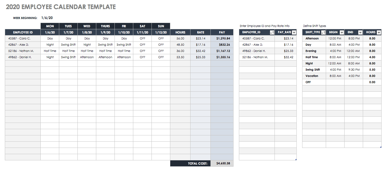 Free Excel Calendar Templates